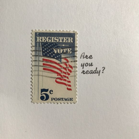 1964 Register Vote postage stamp, vintage postage, voter registration