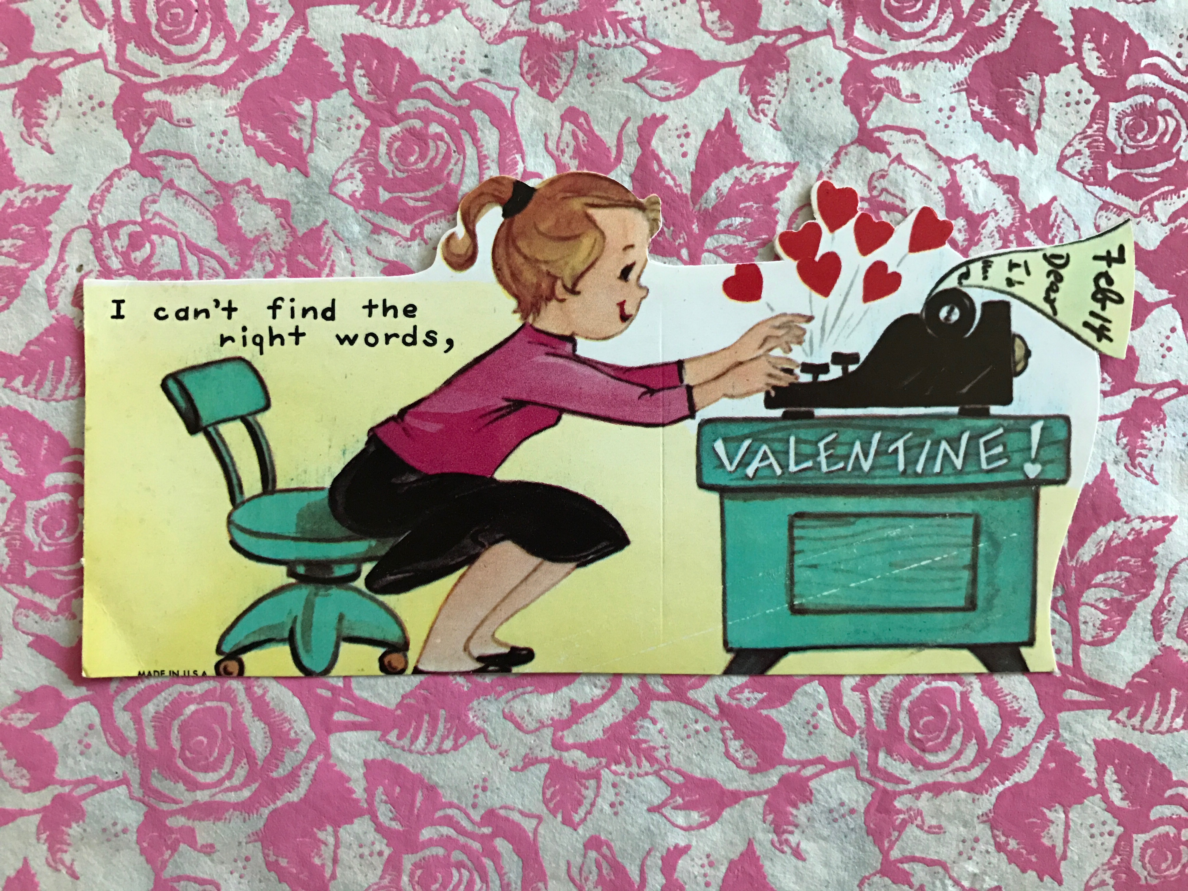 vintage valentine, typewriter