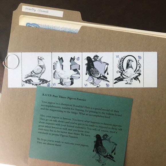 Letter Writers Alliance, RSVP mailings, Pigeon Mail