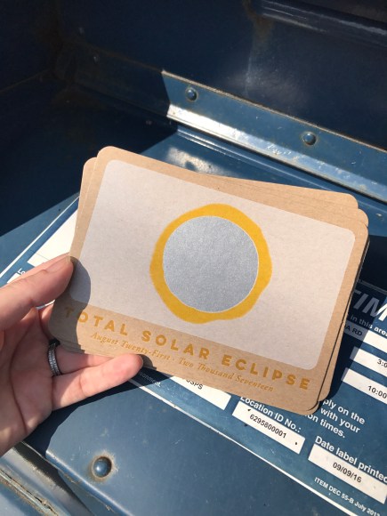 Hammerpress total solar eclipse postcards, solar eclipse 2017
