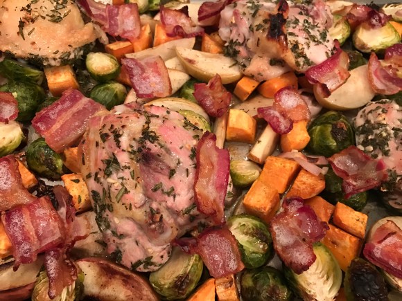 sheet pan fall vegetables and chicken thighs, Phantom Flight Night