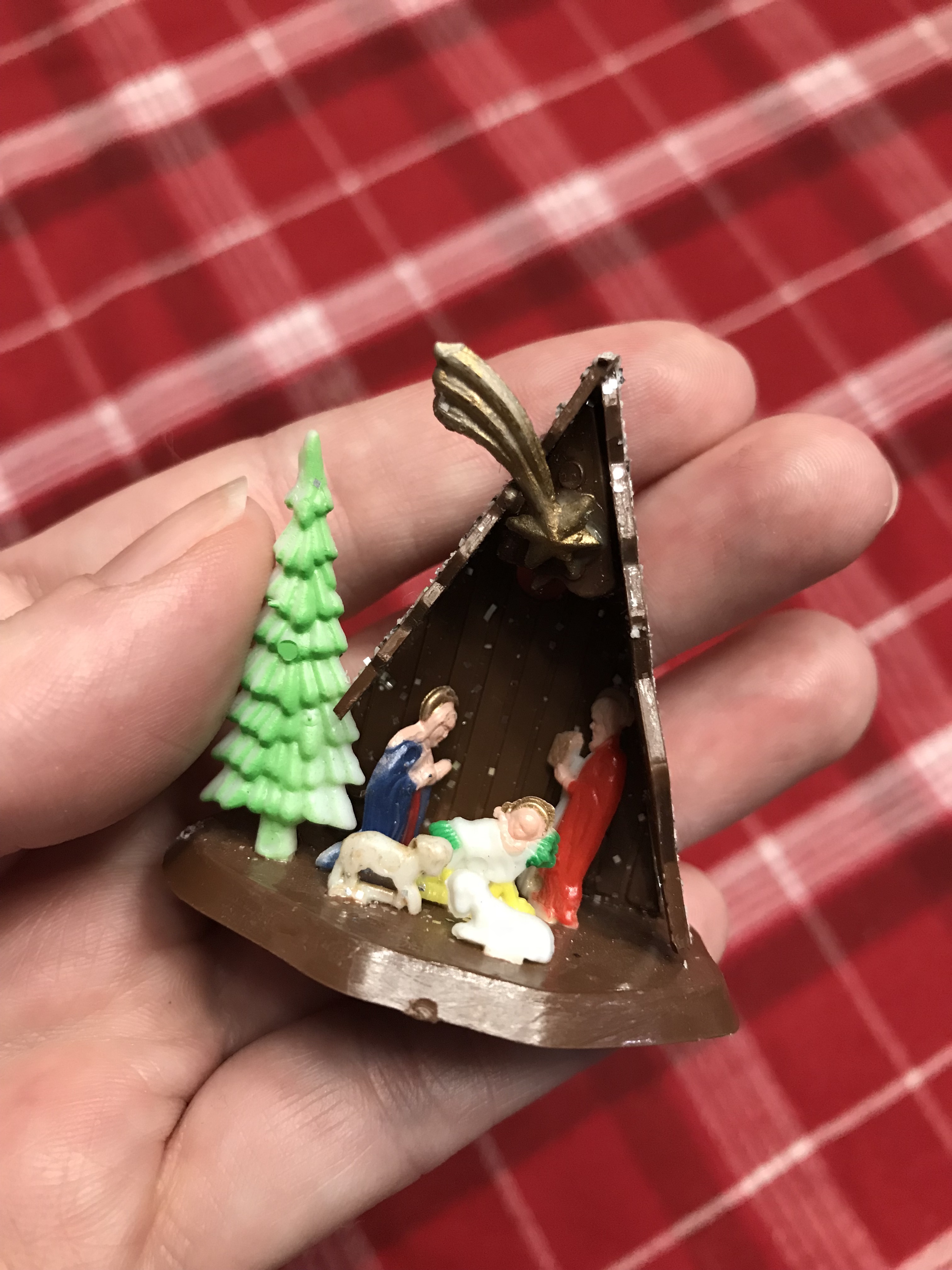plastic nativity, christmas village