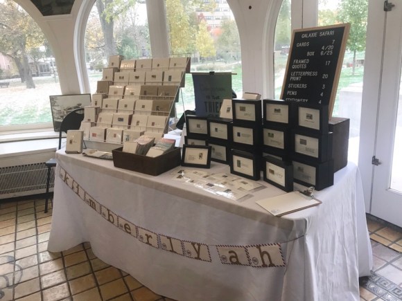 Galaxy Safari Petite Boutique set up 1, craft show set up, craft show table