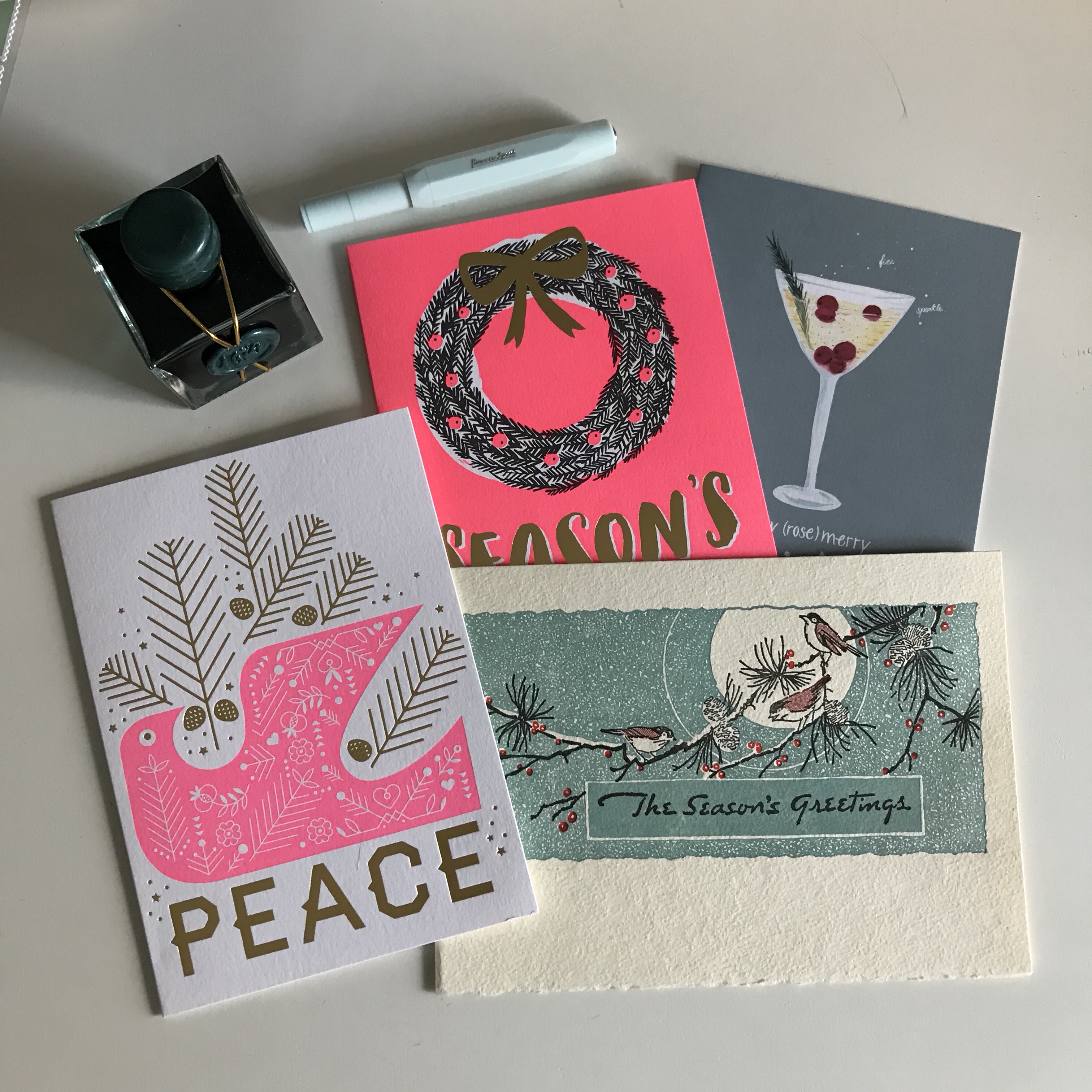 holiday cards, 2017 christmas, hello lucky!, saturn press, brockton village