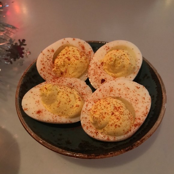 A Cocktail Story at ch distillery, deviled eggs
