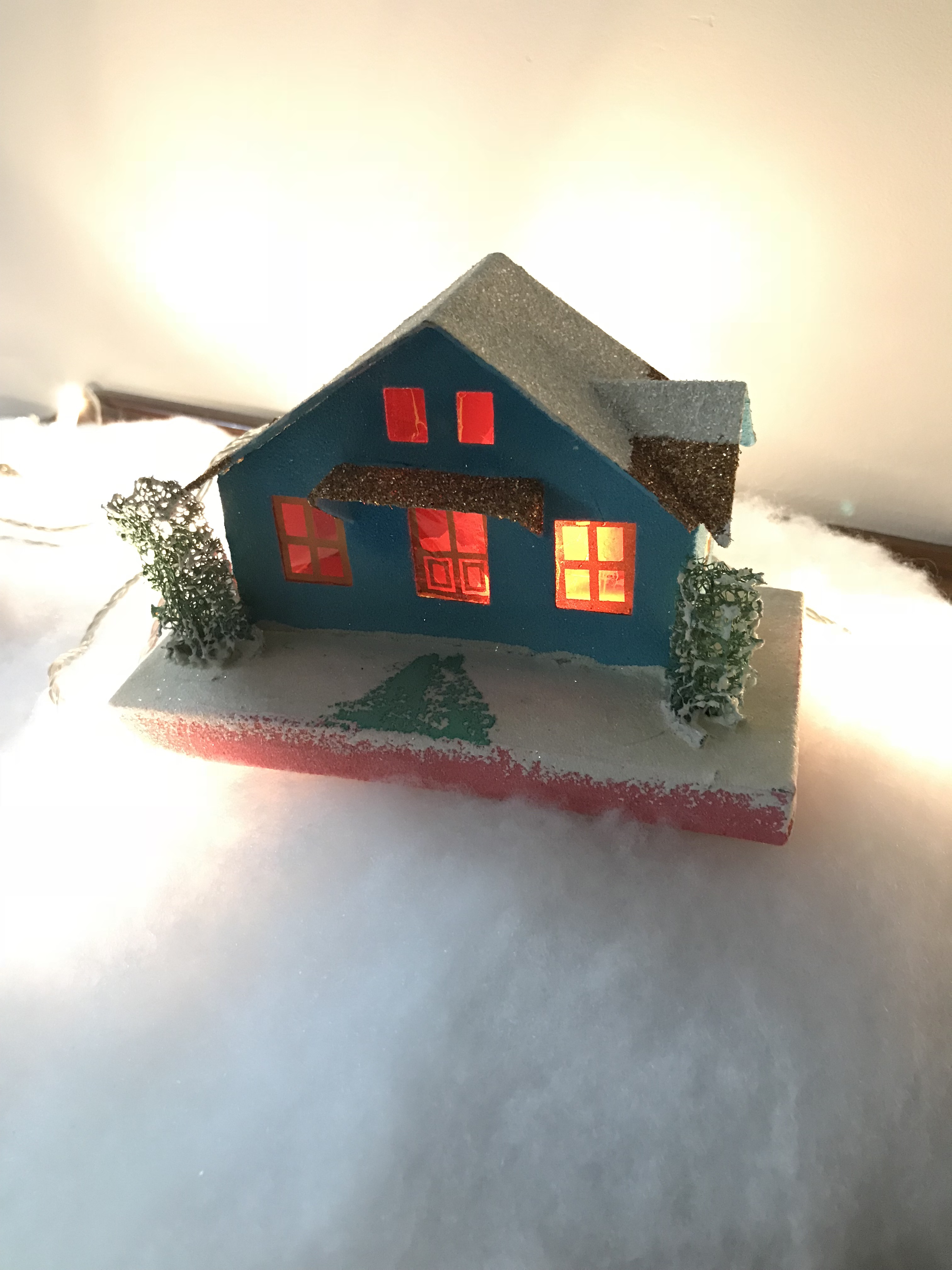 Putz houses, vintage paper houses, christmas village