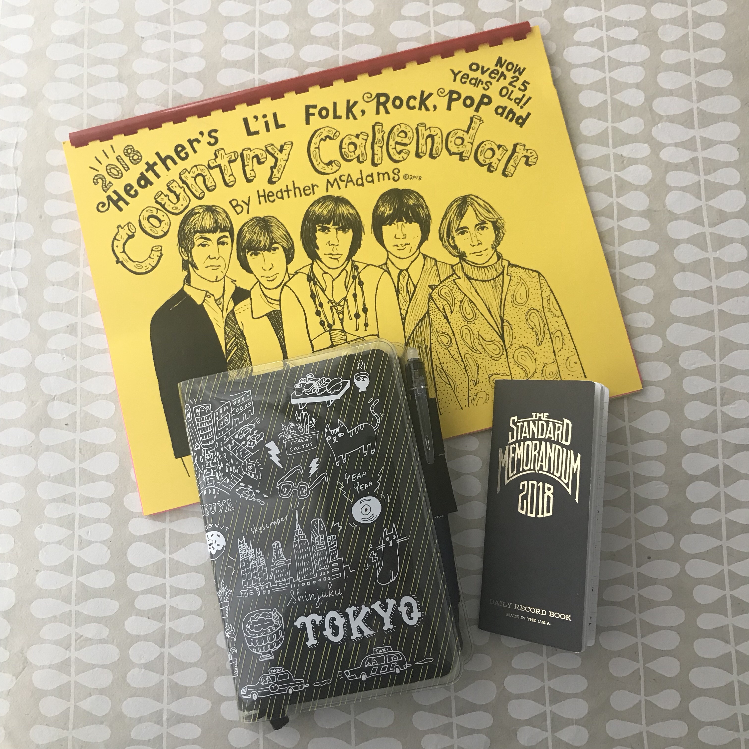Adami-Hasegawa 2018 calendars, Heather McAdams Everything Country Calendar, Hobonichi, Word Notebooks Standard Memorandum