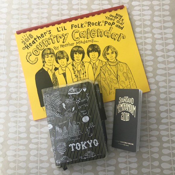 Adami-Hasegawa 2018 calendars, Heather McAdams Everything Country Calendar, Hobonichi, Word Notebooks Standard Memorandum
