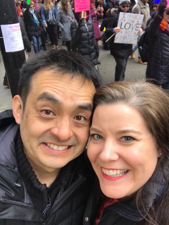 Women's March Chicago 2018, Federal Plaza Chicago, Kimberly & Naoto at Women's March