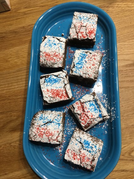 coffee brownies, patriotic brownies