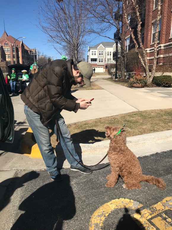 forst park community garden, forest park st patricks day parade, community garden parade float, parade dog 