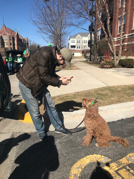 forst park community garden, forest park st patricks day parade, community garden parade float, parade dog