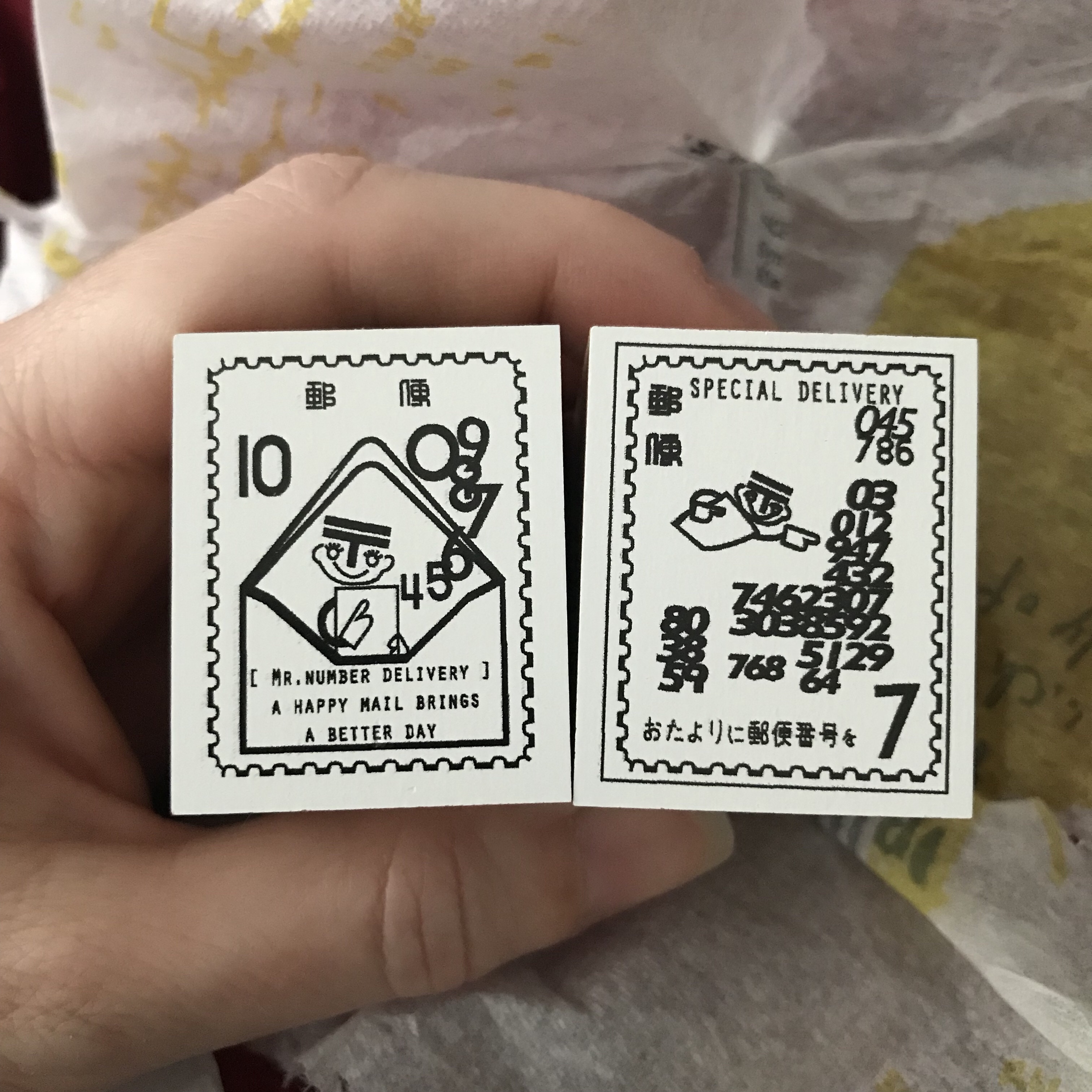 Japanese post rubber stamps, Nico Neco Zakka Shop, Japanese office supplies