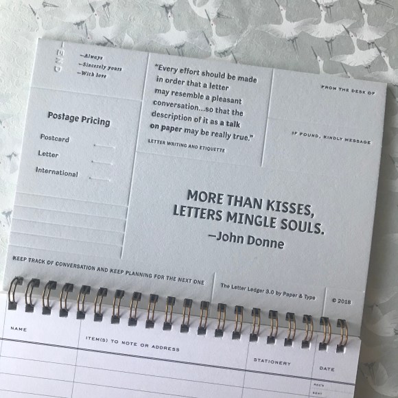 letter ledger, paper & type, letter writing, letter documentation, keep track of letters