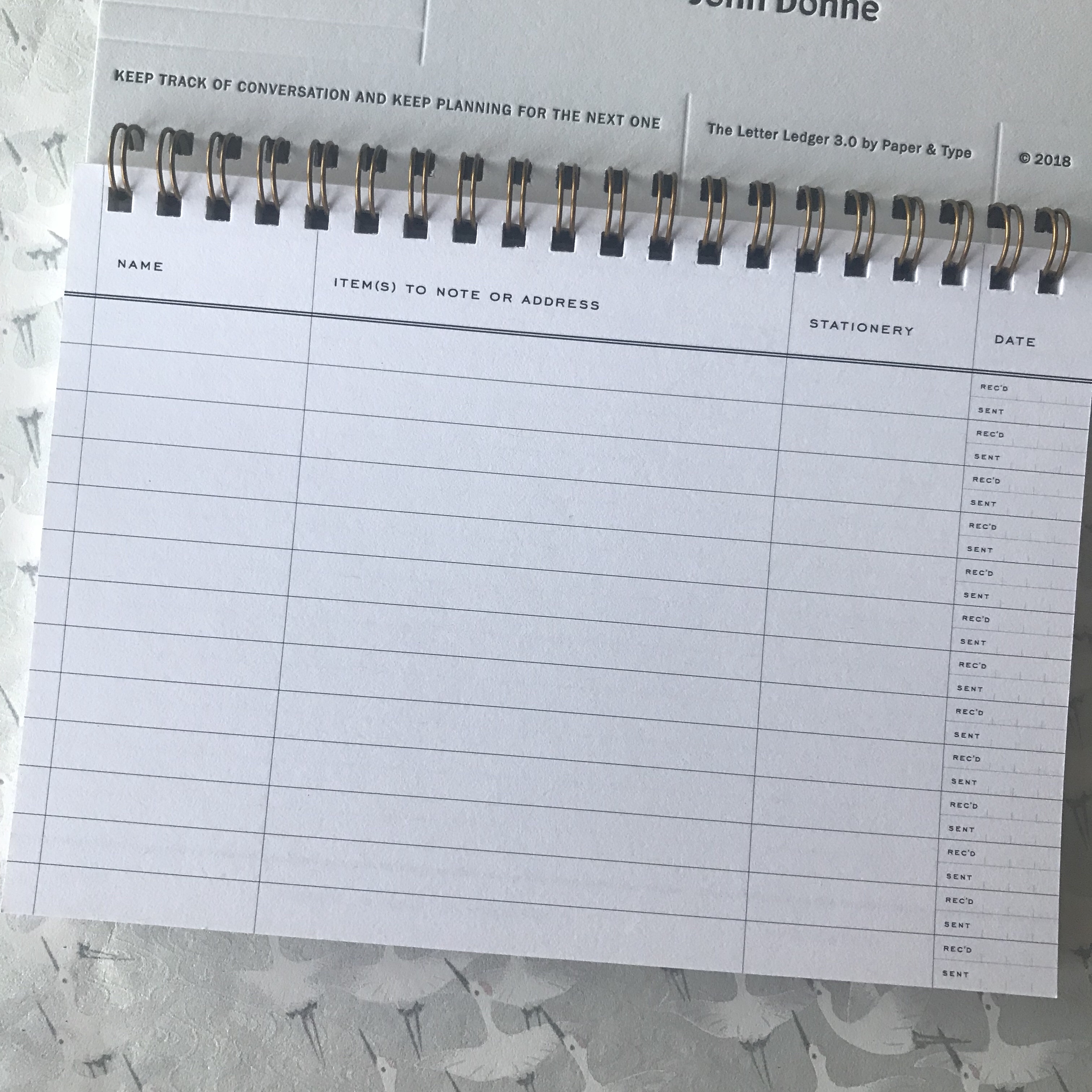 letter ledger, paper & type, letter writing, letter documentation, keep track of letters