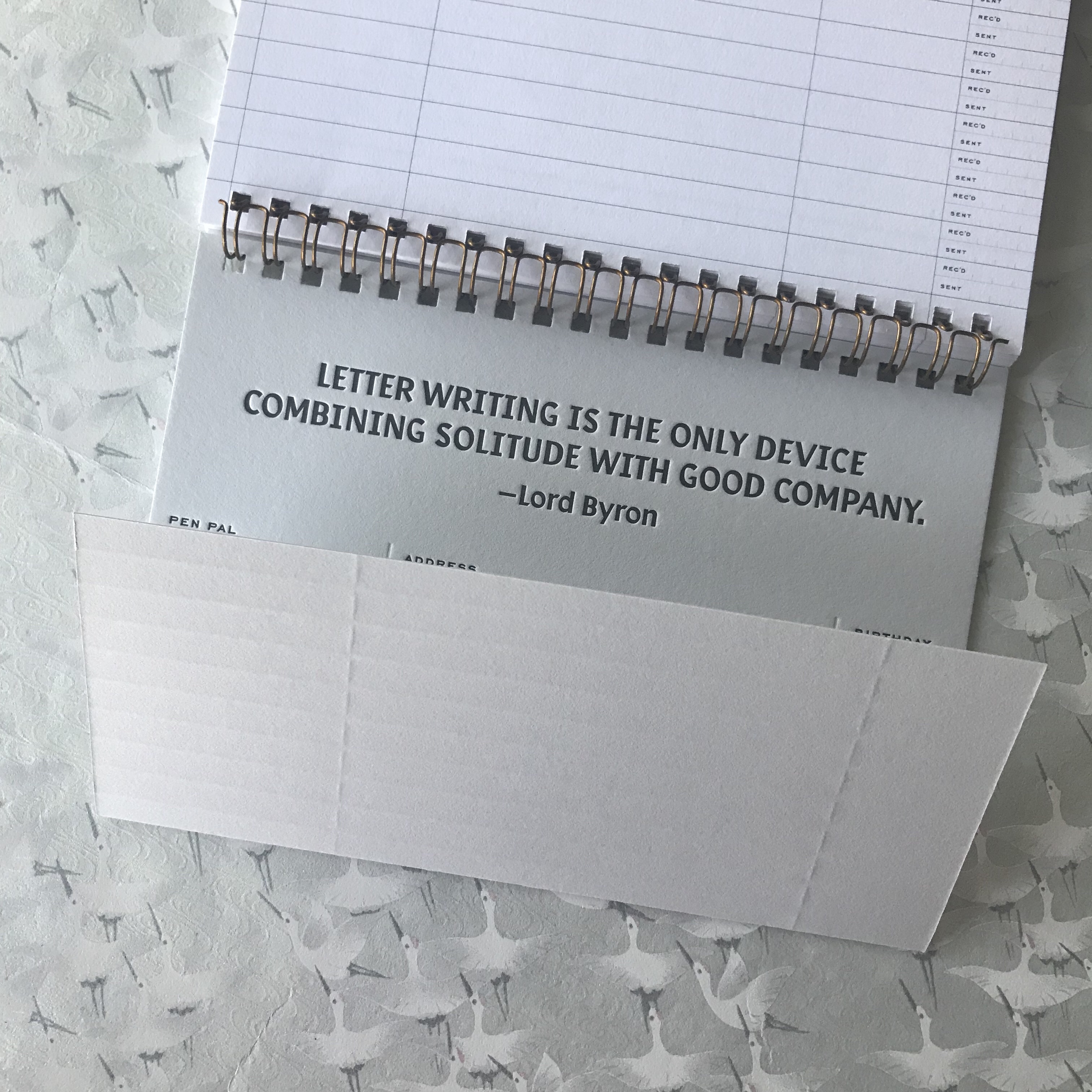 letter ledger, paper & type, letter writing, letter documentation, keep track of letters