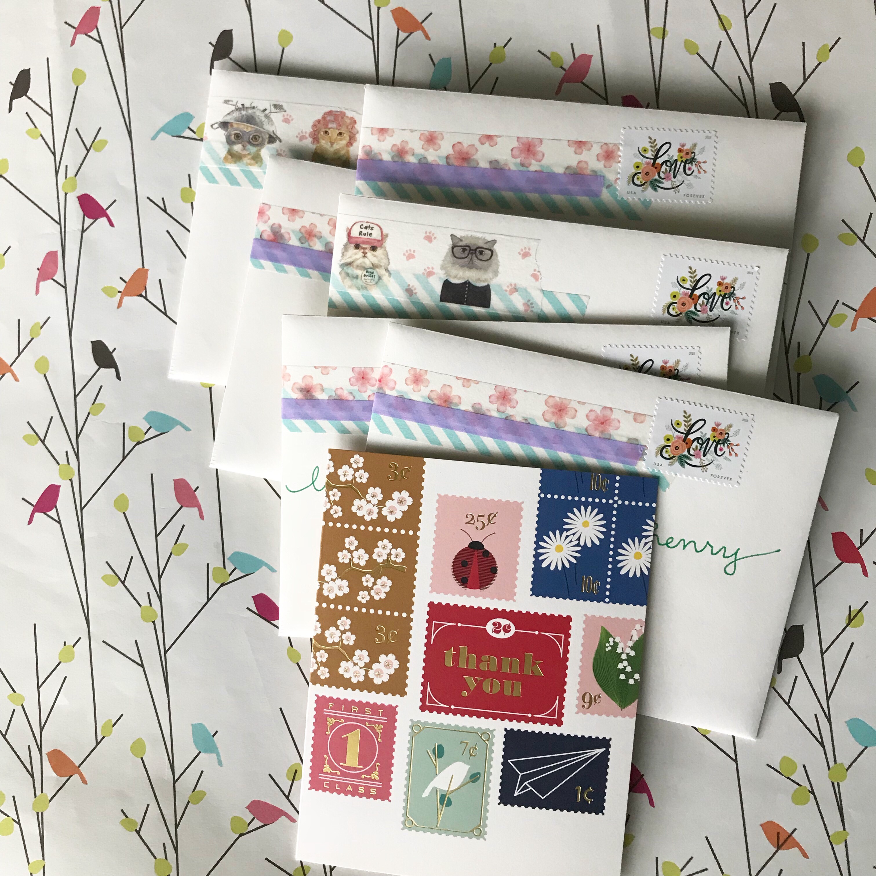 write on, national card and letter writing month, show and mail, stack of mail, spring cards, snow and graham, thank you notes