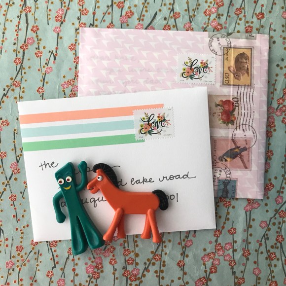 write on, national card and letter writing month, show and mail, stack of mail, spring cards, cherry blossoms, Rifle Love Stamp