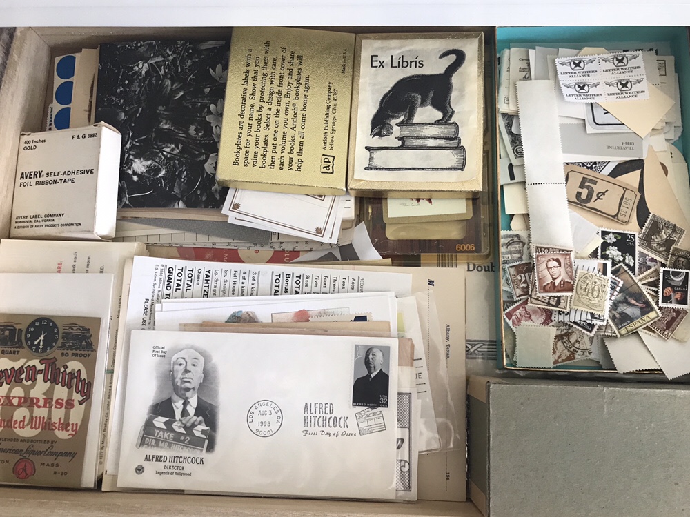 vintage paper drawer, martha stewart flat files, vintage ephemera, vintage paper, colors