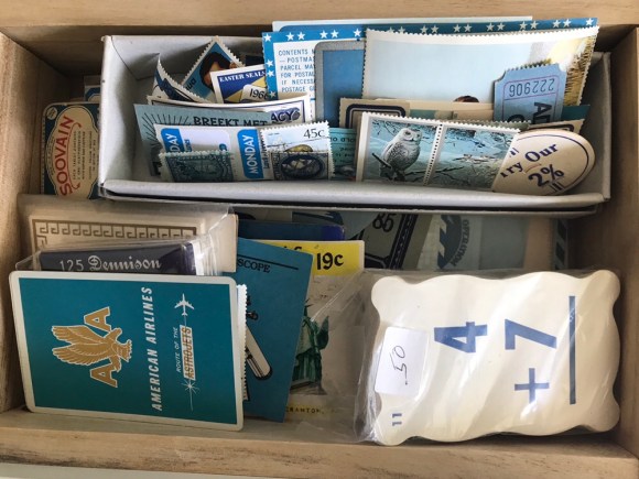 vintage paper drawer, martha stewart flat files, vintage ephemera, vintage paper, colors