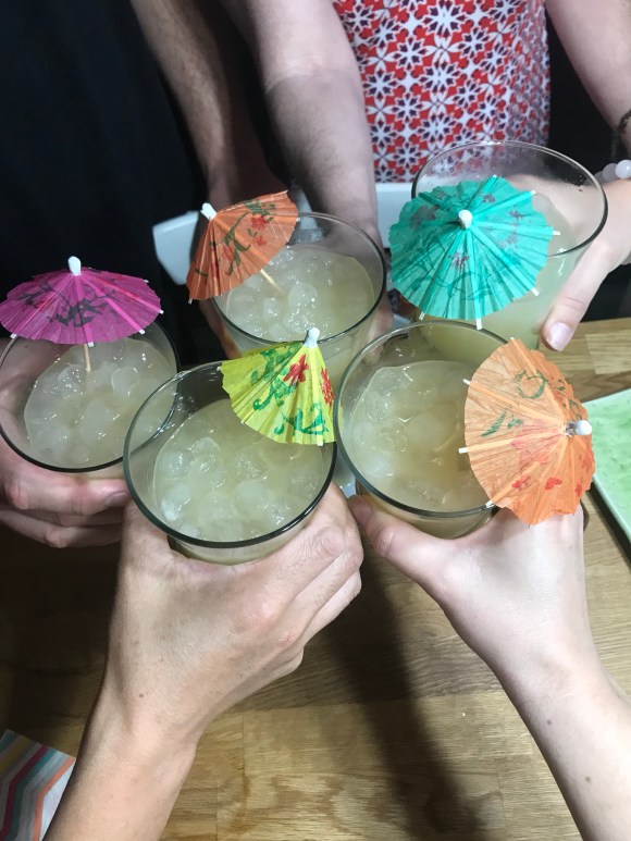 tiki birthday party, aloha birthday, #jktikiparty, tiki party, tiki drinks, man tais, cocktail umbrella