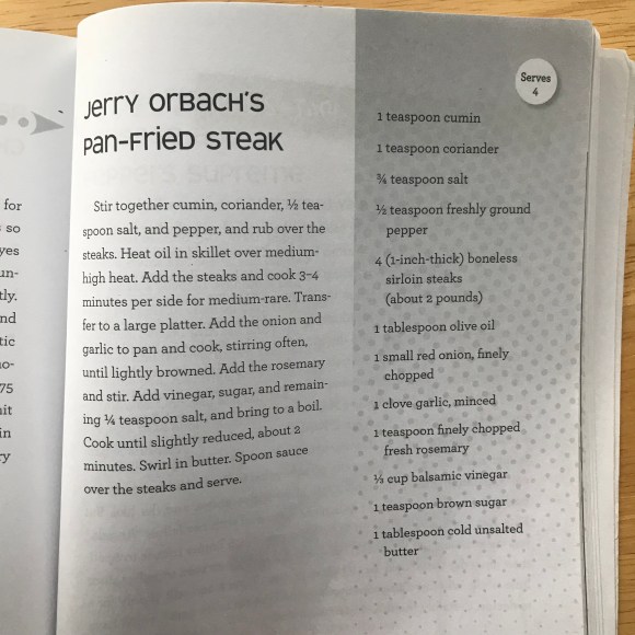 Jerry Orbach's panfried steak recipe, the dead celebrity cookbook