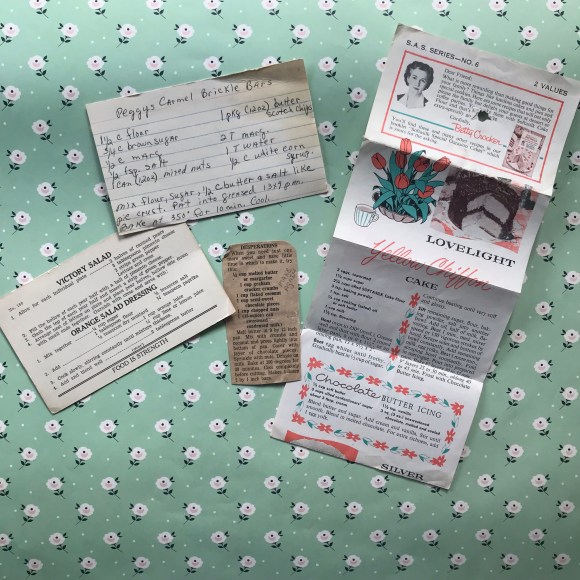 vintage recipes, chiffon cake, old recipes, recipe box