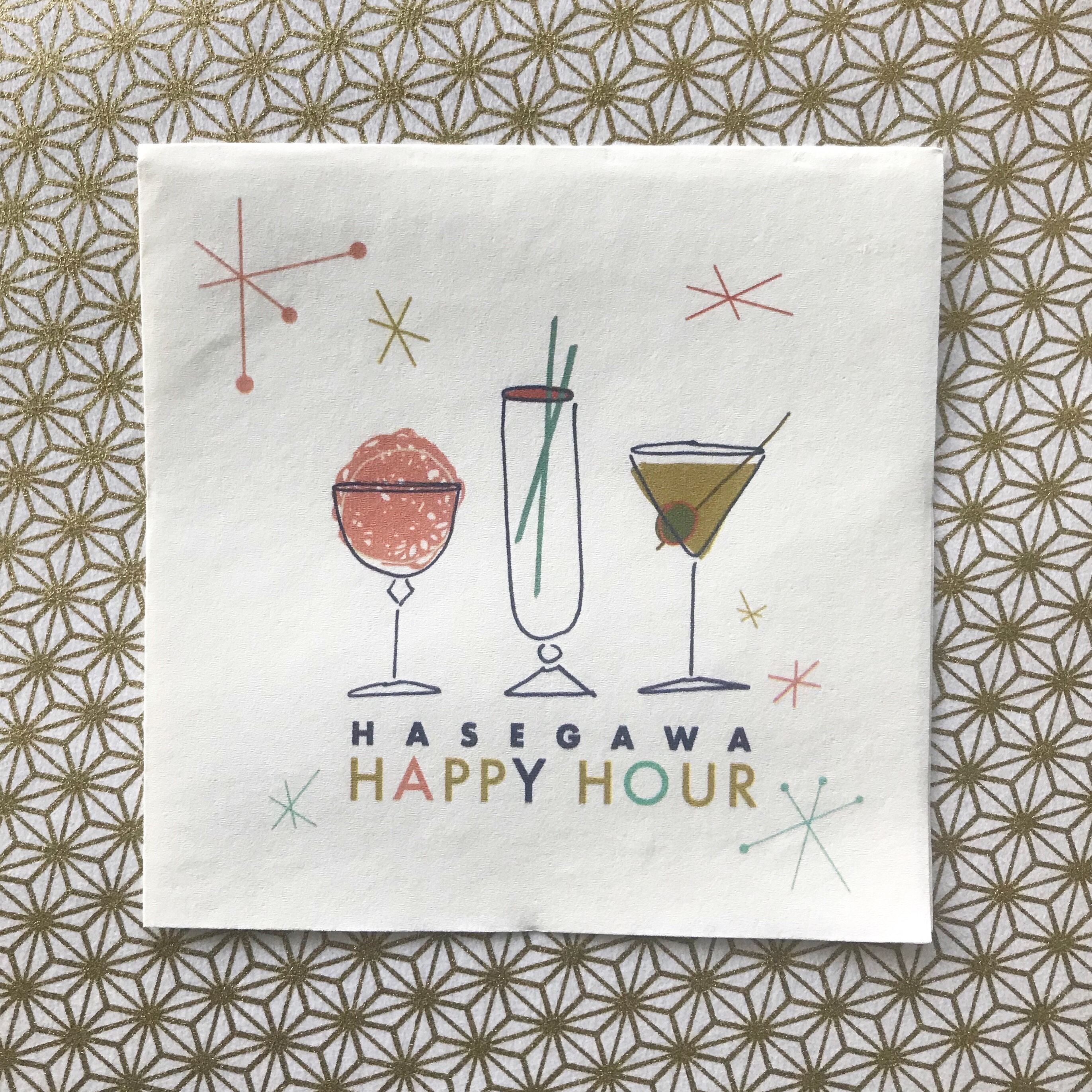 Hasegawa Happy Hour custom napkins