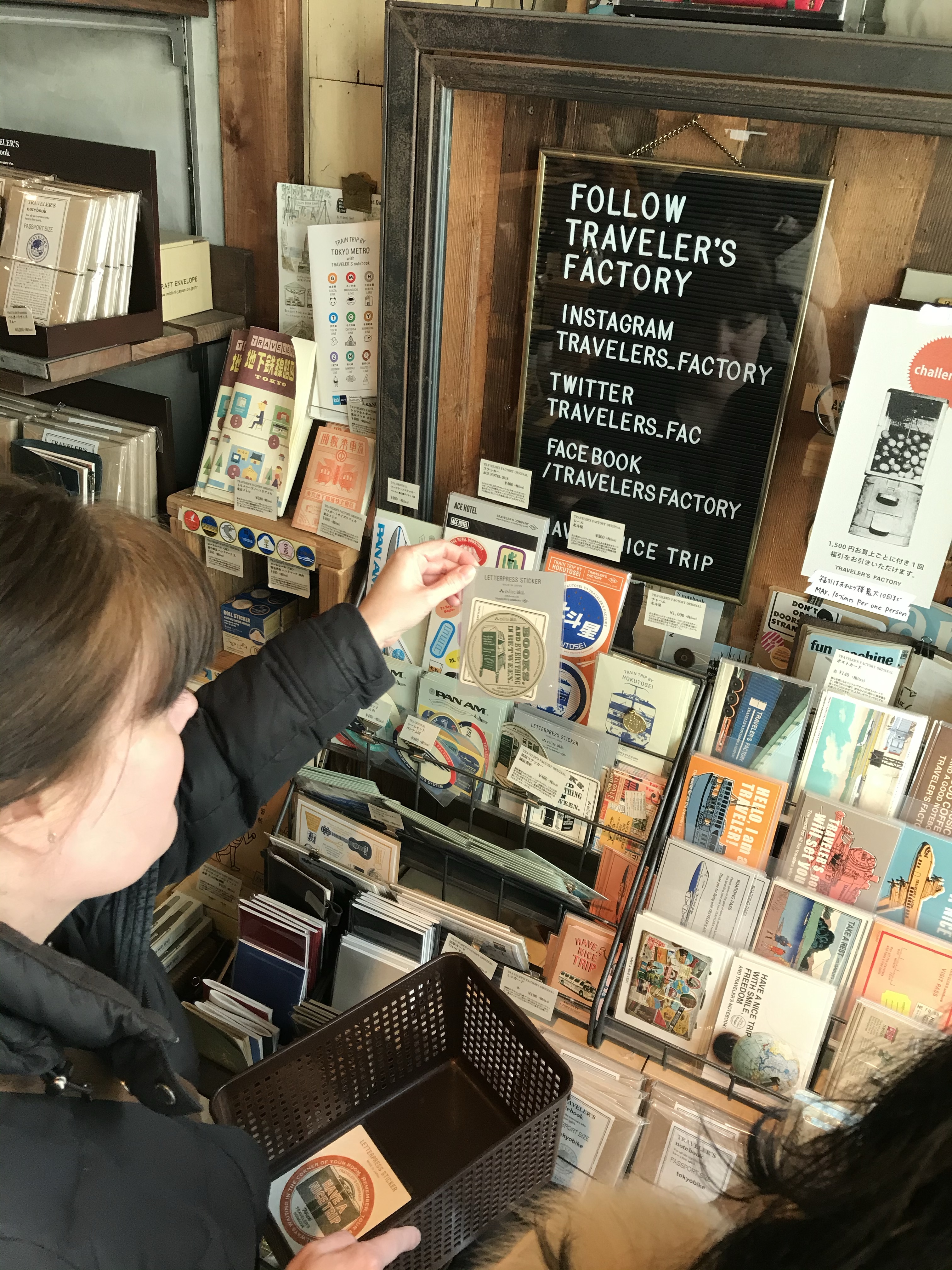 shopping at Traveler's Factory