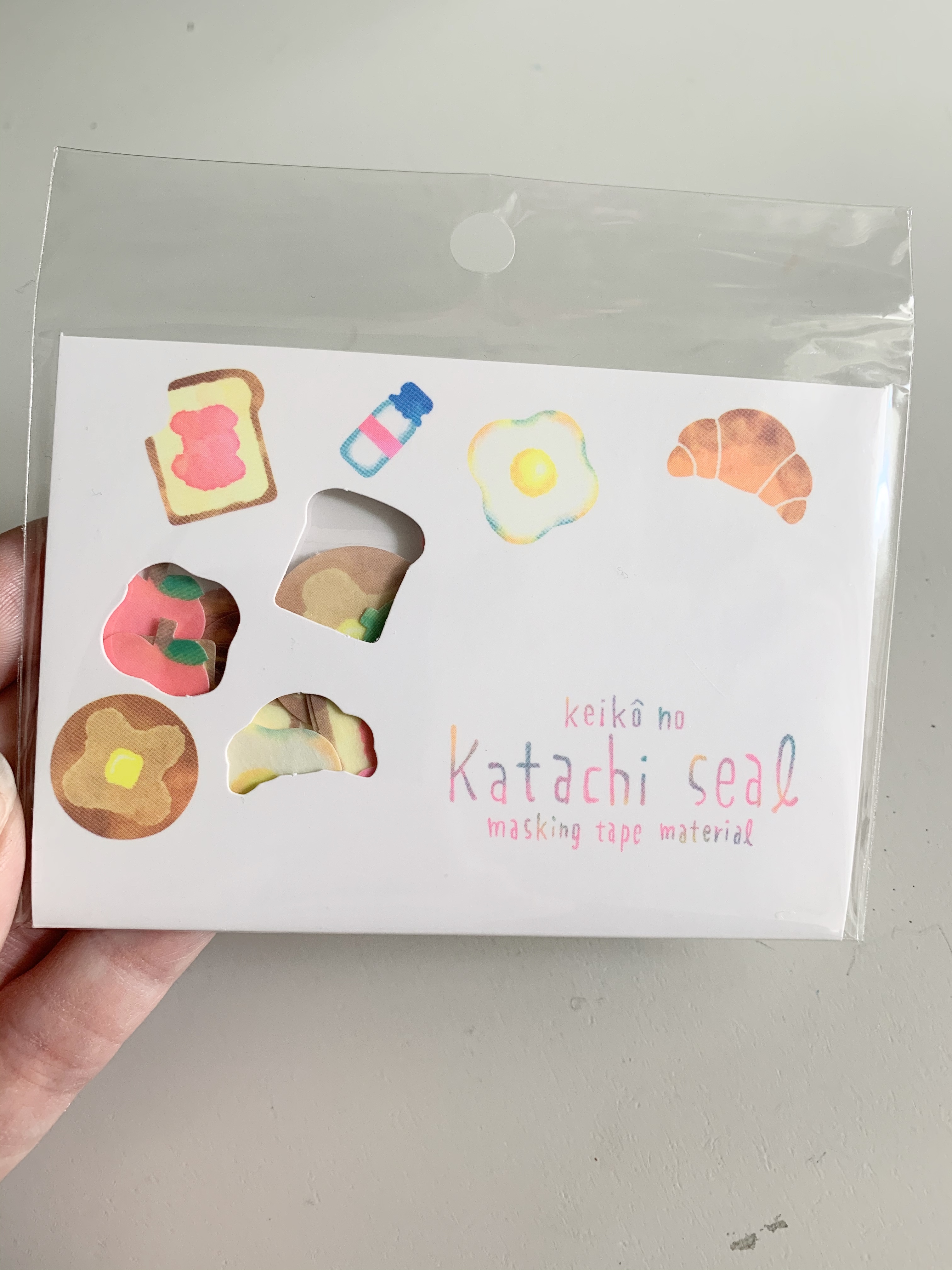 Japanese bread stickers, washi stickers, watercolor stickers