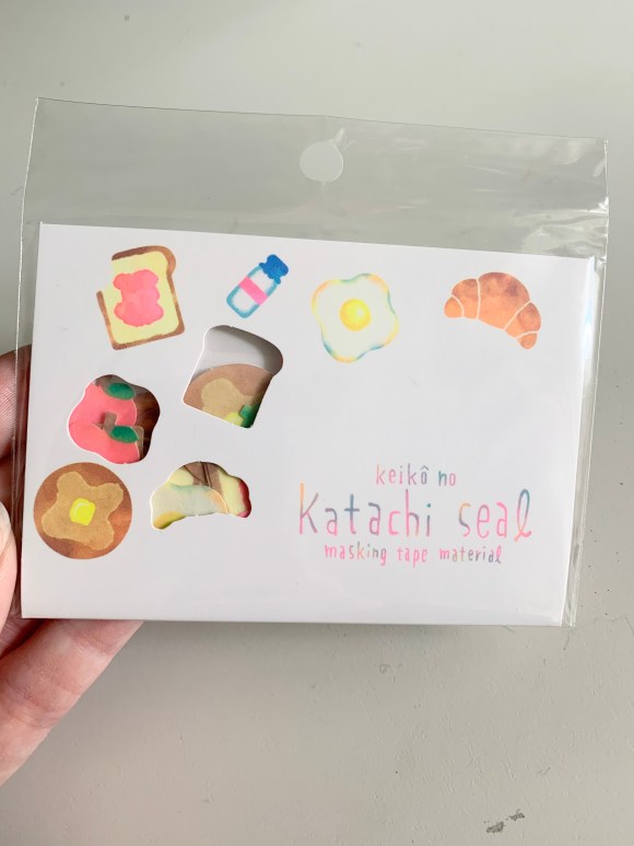 Japanese bread stickers, washi stickers, watercolor stickers