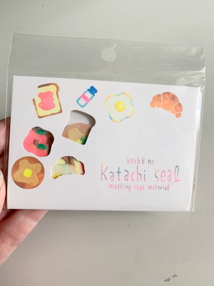 Japanese bread stickers, washi stickers, watercolor stickers