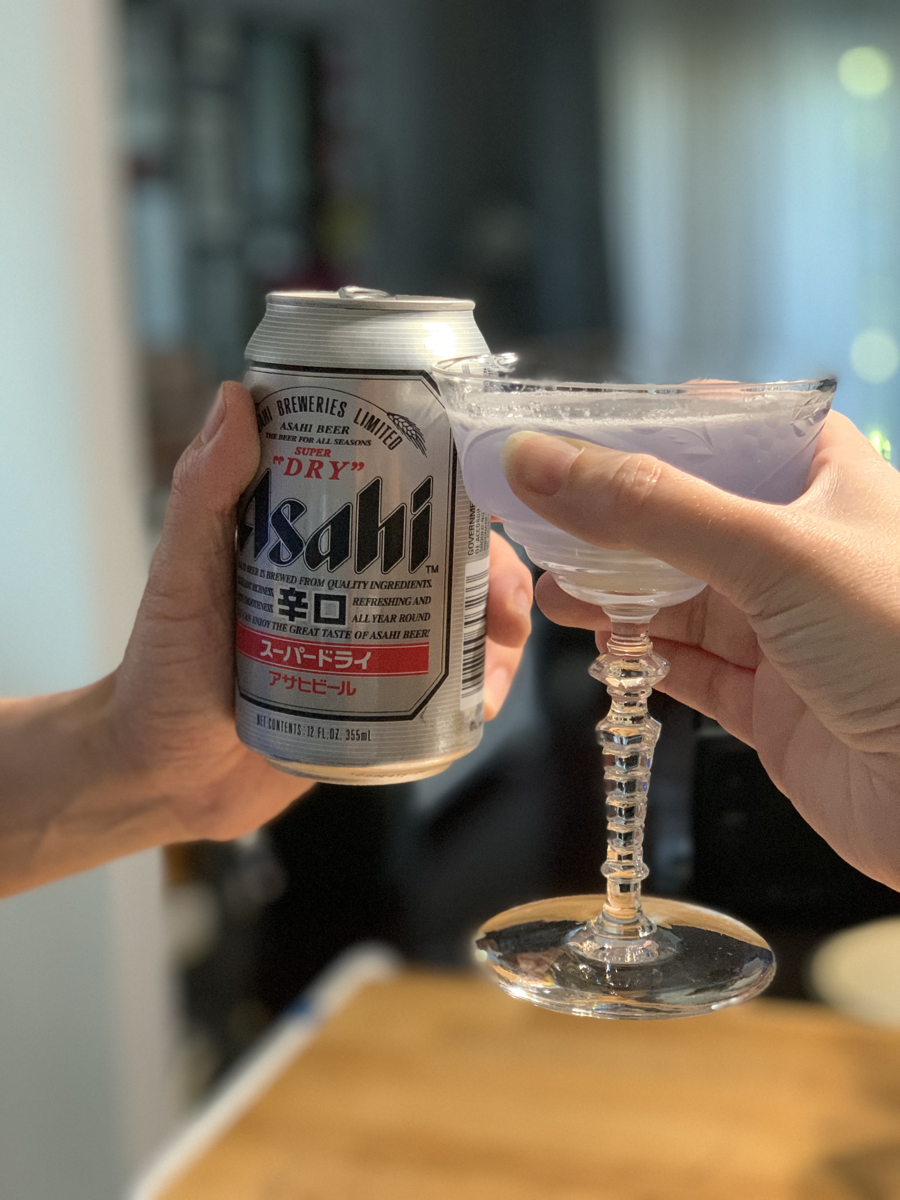 asahi beer and empress cocktail
